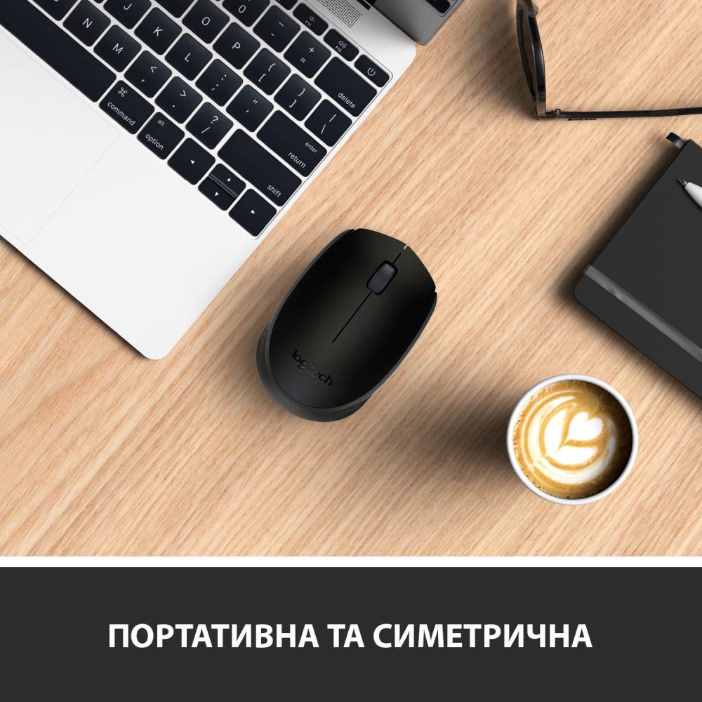 Миша LOGITECH Wireless Mouse M171 black Бездротове підключення RF