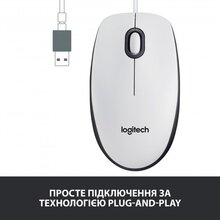 Миша LOGITECH M100 USB White (910-006764)