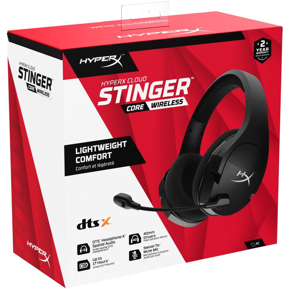 Зображення Гарнітура HyperX Cloud Stinger Core Wireless DTS Black (HHSS1C-BA-BK/G)