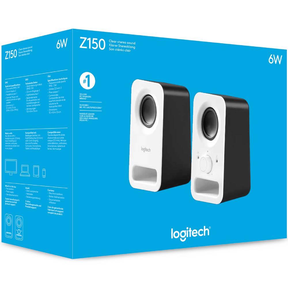 Колонки LOGITECH Multimedia Speakers Z150 white (980-000815) Питание сеть