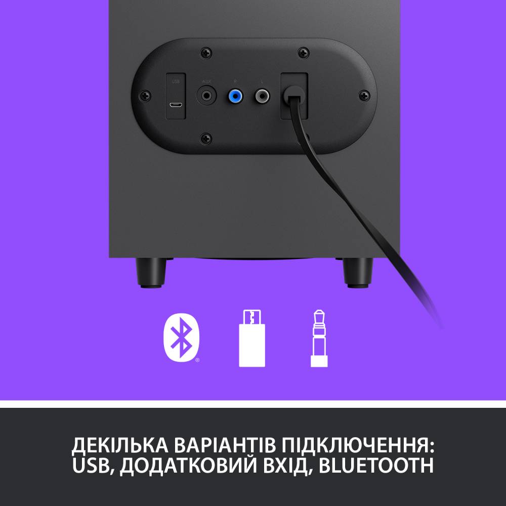 Внешний вид Акустическая система Logitech Bluetooth Computer Speakers Z407 Graphite (L980-001348)