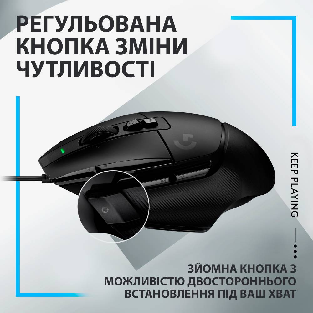 Миша LOGITECH G502 X Black (910-006138) Тип сенсора оптичний