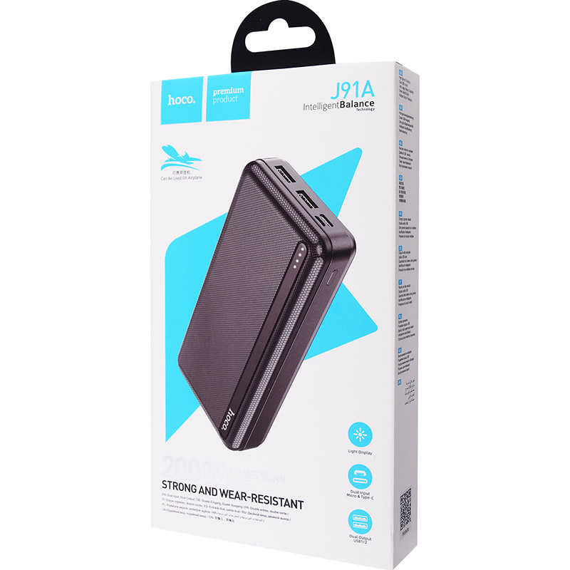 Powerbank HOCO J91A 20000 mAh Black (39175black) Ємність 20000