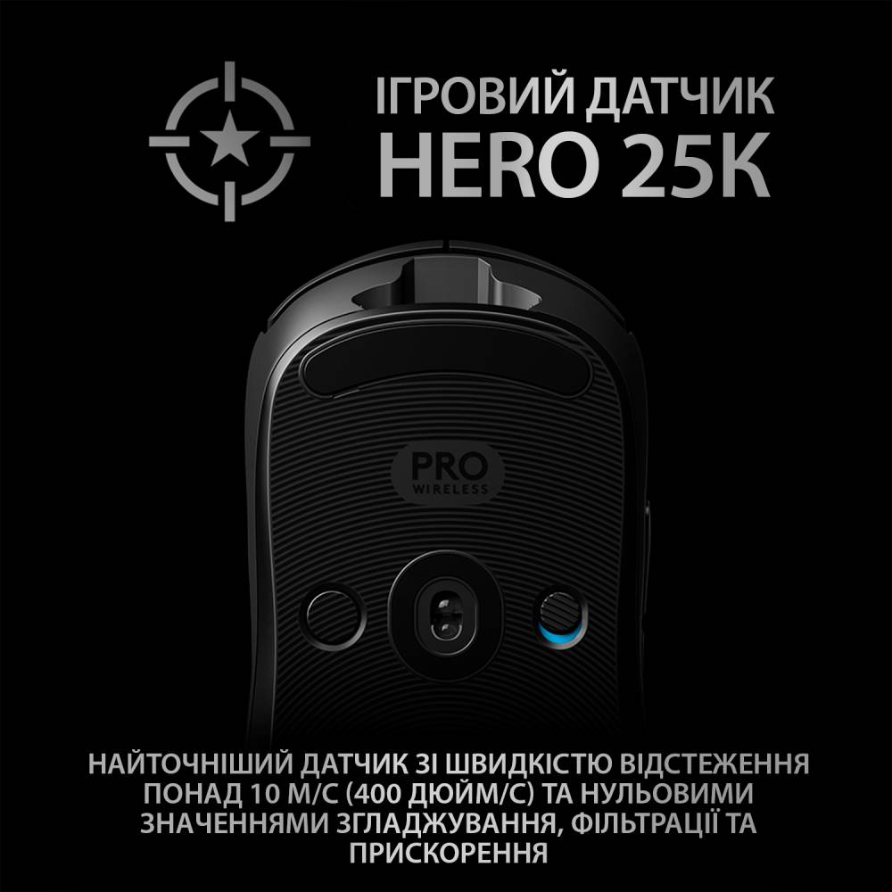 Миша LOGITECH G PRO Wireless Gaming Mouse (910-005272) Бездротове підключення RF