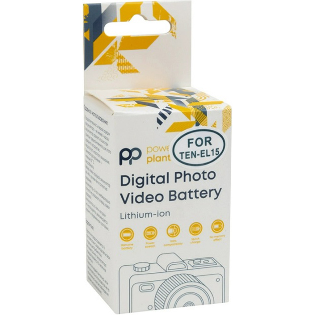 Акумулятор PowerPlant Nikon TEN-EL15 2250 мА/год із кабелем Type-C (CB970902) Тип акумулятора Li-Ion