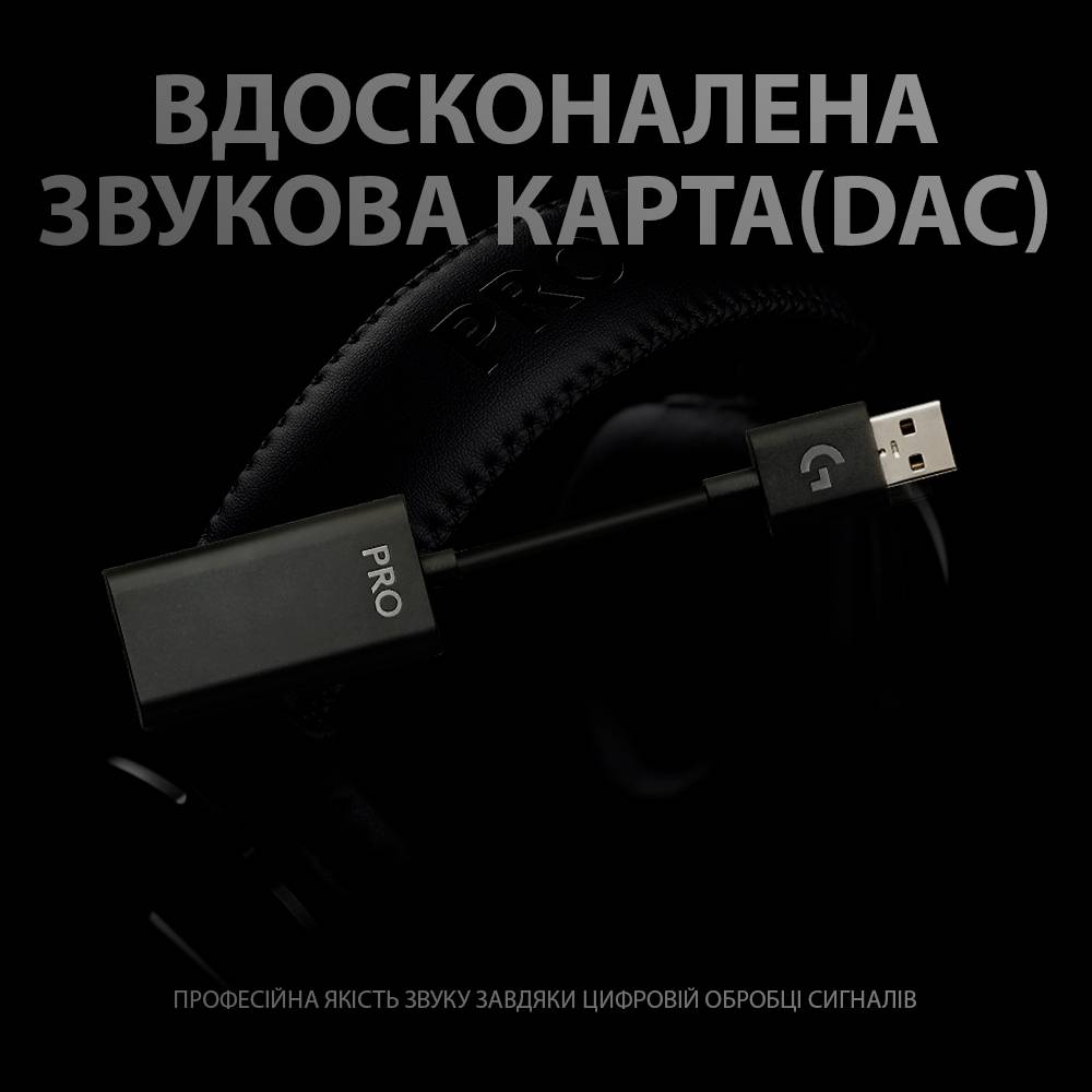 Внешний вид Гарнитура LOGITECH G PRO Gaming Headset Black (981-000812)