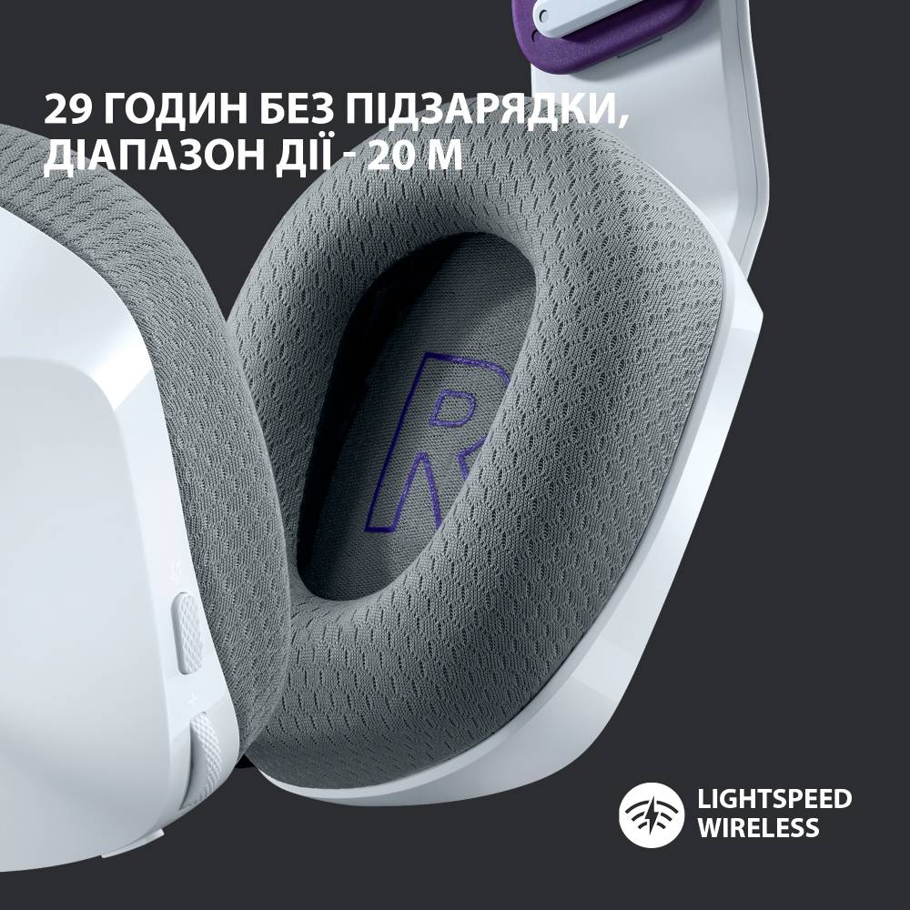 Фото Гарнитура LOGITECH G733 LIGHTSPEED Wireless RGB WHITE (981-000883)