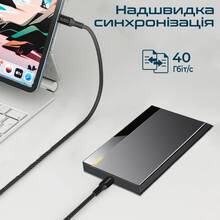 Кабель PROMATE USB-C-USB-C 2 м (powerbolt240-2m.black)