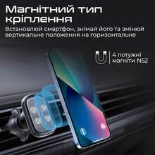 Автотримач Promate VentMag-L Black (ventmag-l.black)
