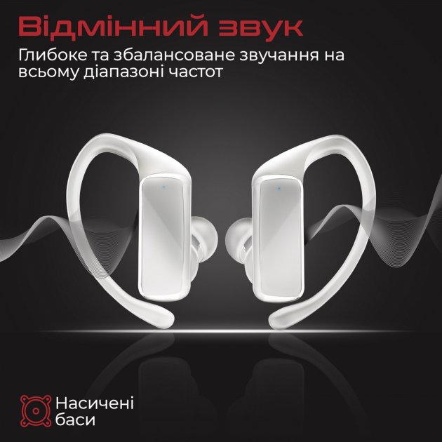 Гарнітура PROMATE Epic White (epic.white) Конструкція внутрішньоканальні (у вушний канал)