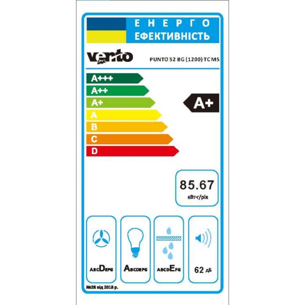 Изображение Вытяжка VENTOLUX PUNTO 52 BG 1200 TC MS (2059765962878)