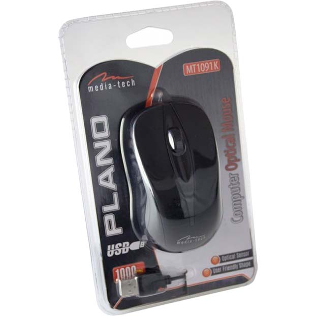 Миша Media-Tech Plano USB Black (MT1091K) Дротове підключення USB