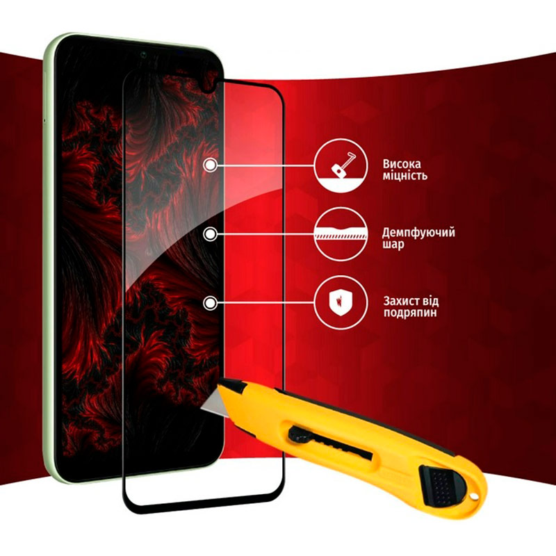 Защитное стекло INTALEO Full Glue для Samsung Galaxy A14 Black (1283126559778) Покрытие глянец