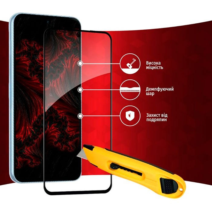 Захисне скло INTALEO Full Glue для Xiaomi 12 Lite Black (1283126559389) Покриття глянець