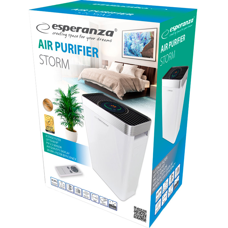 Очиститель воздуха ESPERANZA Air Purifier EHP005 Способ очистки ионный (электростатический)