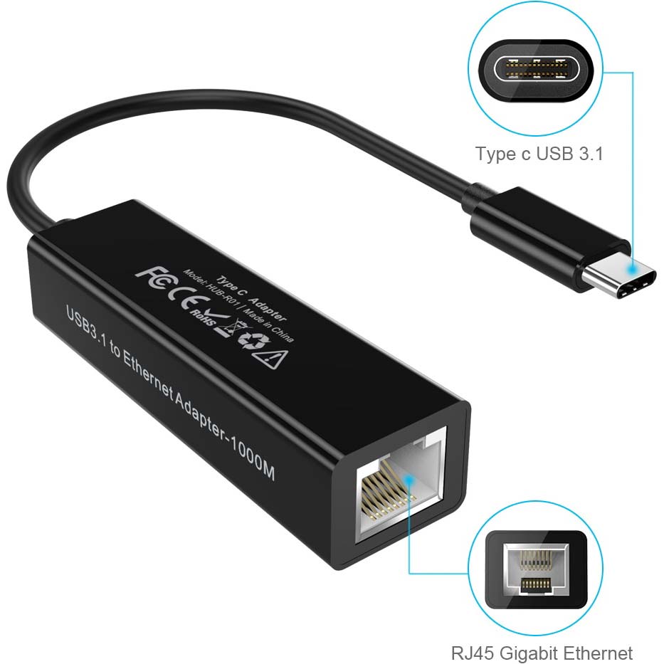 Мережевий адаптер CHOETECH USB Type-C - Gigabit Ethernet (HUB-R01) Інтерфейс підключення USB
