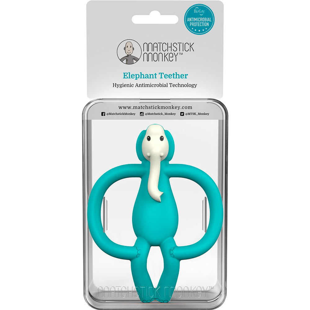 Іграшка-прорізувач Matchstick Monkey Слон Turquoise 11 см (MM-E-001) Вид тварини слони