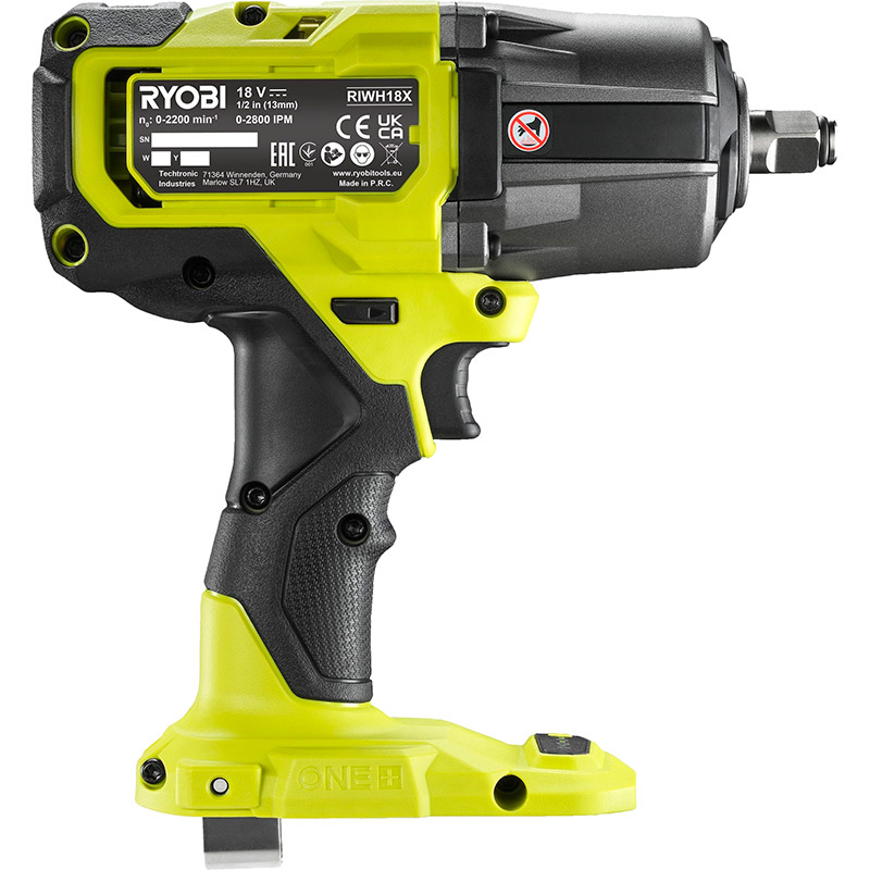 Гайковерт ударный RYOBI RIWH18X-0 ONE+ НР без АКБ и ЗУ (5133005392) Тип питания аккумулятор