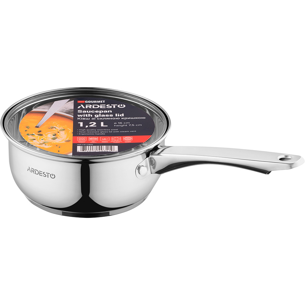 Ківш ARDESTO Gemini Gourmet Aosta 1.2 л (AR1912BS) Внутрішнє антипригарне покриття немає