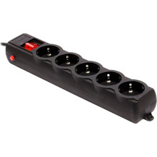 Мережевий фільтр GEMBIRD 5 розеток 4.5м 16А 3x1.0мм2 Black (SPG5-G-15B-PRO)
