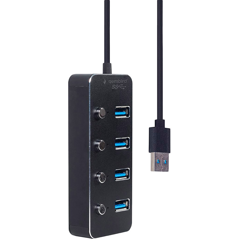 USB-хаб GEMBIRD UHB-U3P4P-01 Black Тип питания пассивный