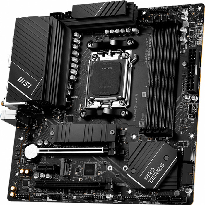 Материнская плата MSI PRO B650M-A WIFI (911-7D77-001) Частота работы памяти 6400, 6200, 6000, 5800, 5600, 5400, 5200, 5000, 4800