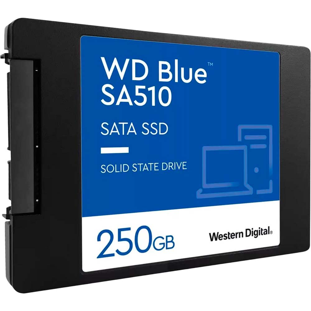 SSD накопитель Western Digital Blue SA510 250GB 2.5" SATAIII TLC 3D (WDS250G3B0A) Тип твердотельный накопитель (SSD)