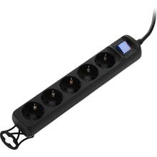 Удлинитель 2E 5 розеток 1.5м 16А 3x1.5мм2 Black (2E-U05ES15M1.5BK)