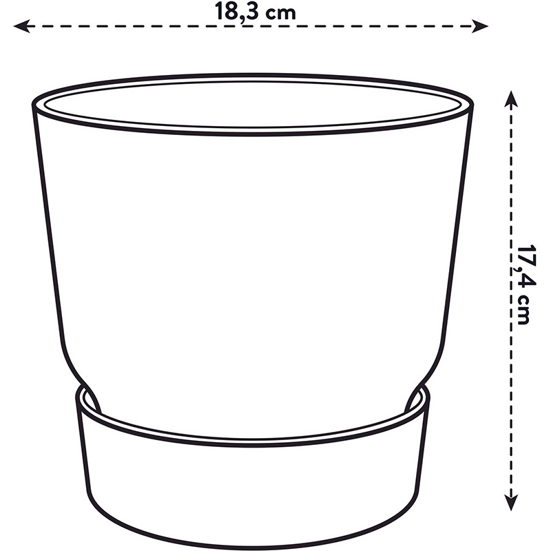 Фото 4 Горшок для растений ELHO Greenville Round 18 см Light granite (493431)