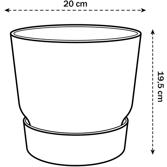Горшок для растений ELHO Greenville Round 25 см White (332235) Дополнительно объем - 7,6 л