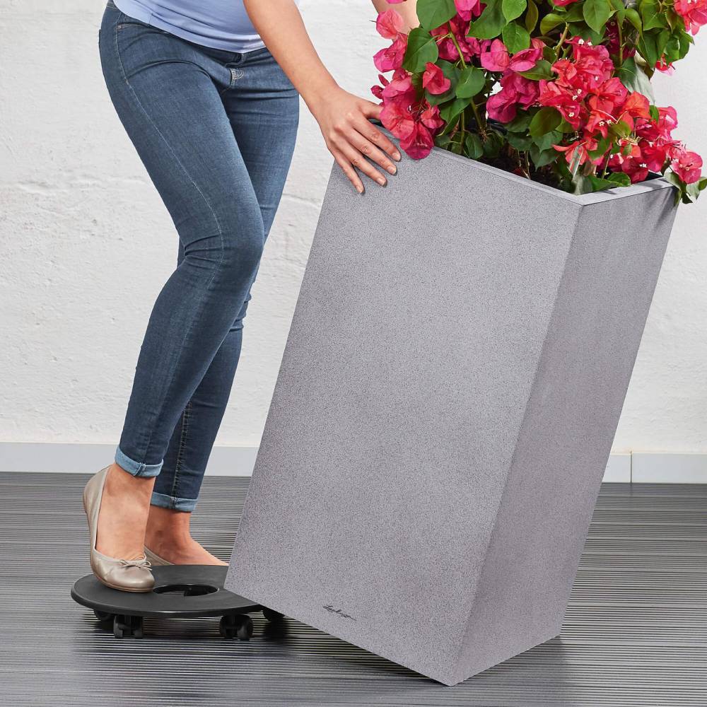 Вазон LECHUZA Canto Stone High 40 grey (13620) Розміри 40х40х76