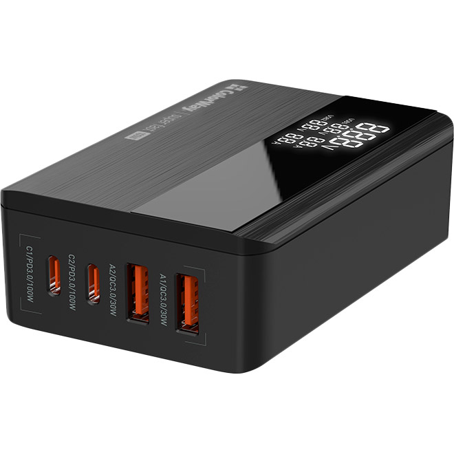 Заказать Сетевое зарядное устройство COLORWAY Power Delivery GaN 100W Black (CW-CHS041PD-BK)