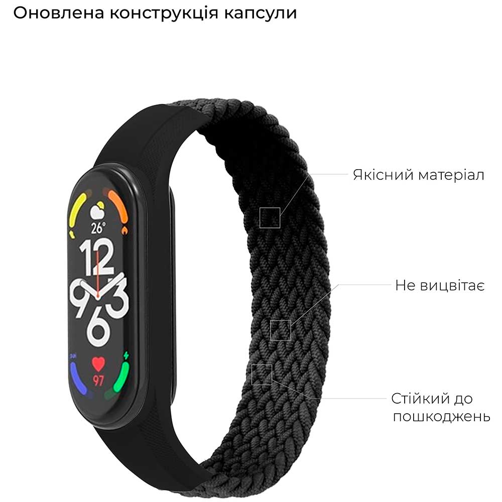 Ремешок ARMORSTANDART для Xiaomi Mi Band 4/5/6/7 Black size L (ARM58763) Совместимость по модели XIAOMI Mi Band 6