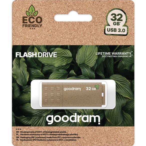 Флеш-драйв GOODRAM 32GB USB 3.0 UME3 ECO FRIENDLY Retail (UME3-0320EFR11) Матеріал корпуса пластик