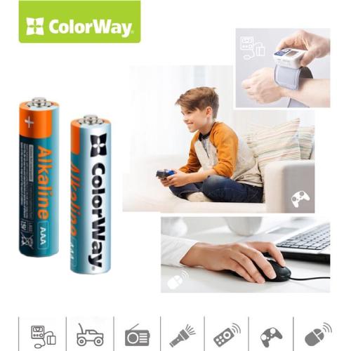 Батарейки COLORWAY Alkaline Power AAA Plactic Box 24 шт (CW-BALR03-24PB) Розмір батареї циліндр AAA (R03,286)