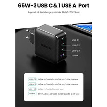 Сетевое зарядное устройство UGREEN CD224 65W PD GaN Charger Black (UGR-707740