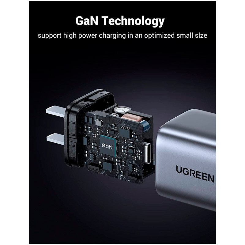 Сетевое зарядное устройство UGREEN CD319 30W Gan Type-C PD Nexode Mini Grey (90666) Выходной разъем USB Type-C