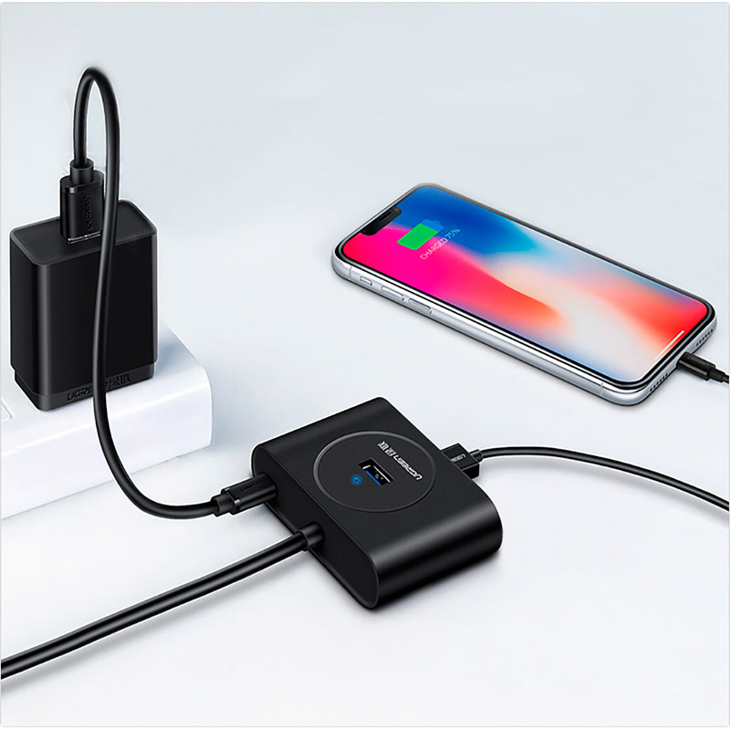 Фото USB-хаб UGREEN USB 3.0 Hub 0.5 m Black (20290)