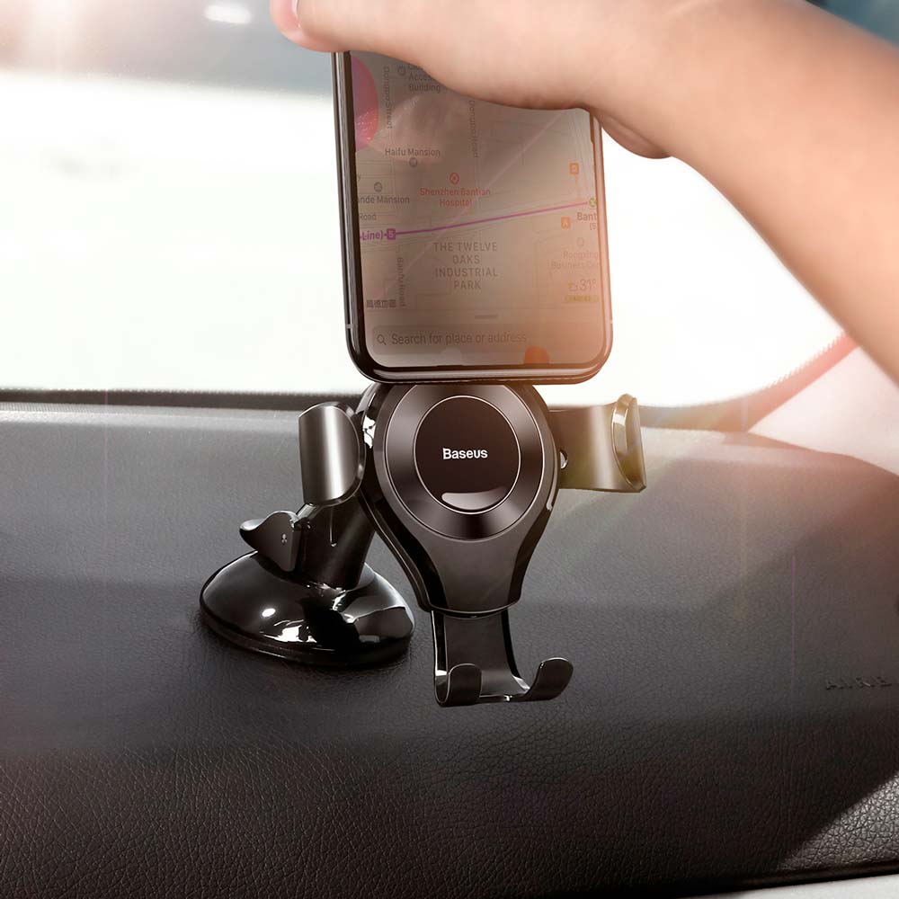 Автодержатель для телефона Baseus Osculum Type Gravity Car Mount Black (SUYL-XP01) Крепление на торпедо