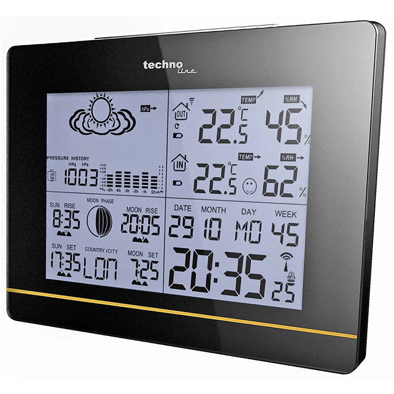 Метеостанція TECHNOLINE WS6750 Black Тип електронний