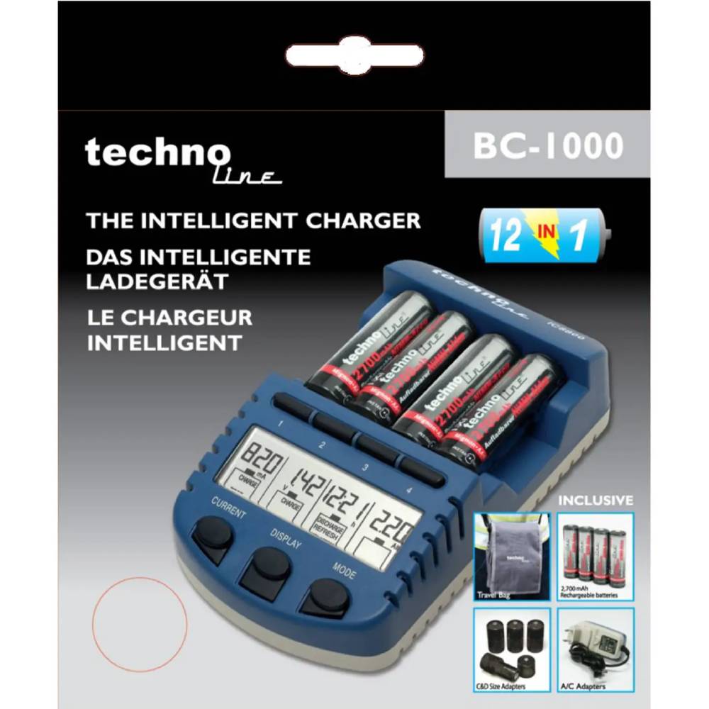 Зарядное устройство TECHNOLINE BC1000 SET + 4 шт AA 2700 мАч (BC1000) Количество в упаковке, шт 4