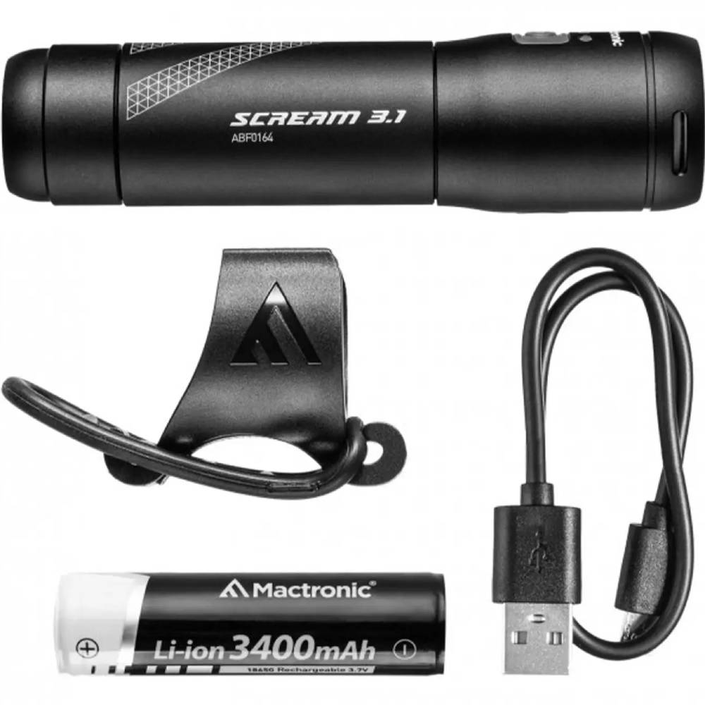 Фонарь велосипедный передний MACTRONIC Scream 3.1 1000 Lm USB Rechargeable (ABF0164) Материал алюминий