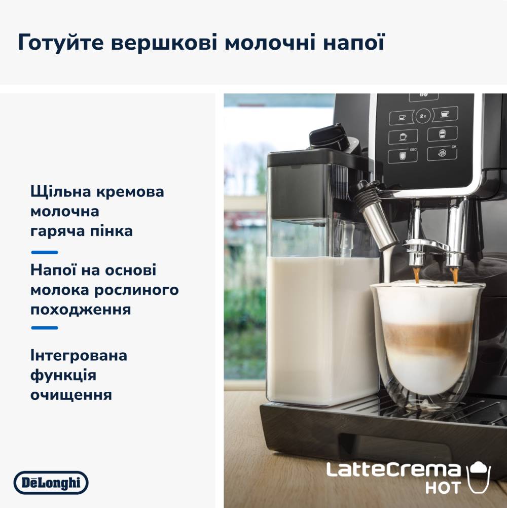 Кофемашина DELONGHI Dinamica ECAM350.50.B Давление 15