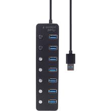 USB-хаб GEMBIRD 7 в 1 USB 3.0 Black (UHB-U3P7P-01)