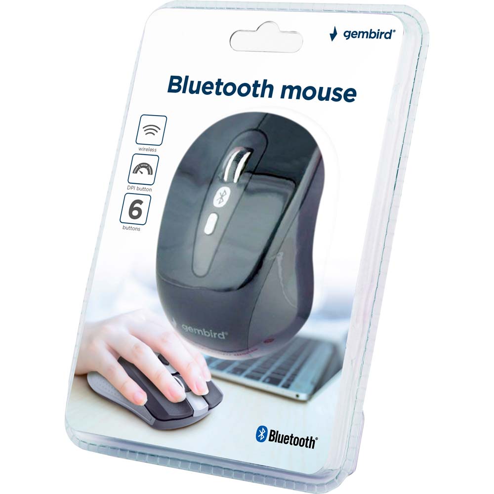 Миша GEMBIRD Bluetooth Black (MUSWB-6B-01) Бездротове підключення Bluetooth