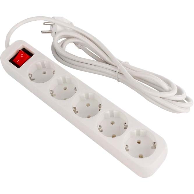 Мережевий фільтр COLORWAY 5 розеток 3м 10А 3x1.0мм2 White (CW-PSEA53W) Тип розеток євророзетка із заземленням (Тип F)