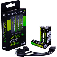 Акумулятори VERICO Loop Energy AA USB Type-C 1700 мАг Li-ion 4 шт (1UDBT-A1WEAC-NN)