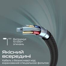 Кабель PROMATE USB-A - USB-C 2А 1 м Black (xcord-ac.black)