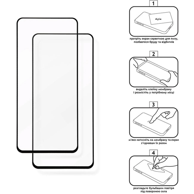 Захисне скло XOKO Full Cover Ultra-Thin для Xiaomi Redmi Note 10 Lite Black 2 шт (XK-FCU-XM-N10L) Розміри 165.8 х 76.7 х 0.25