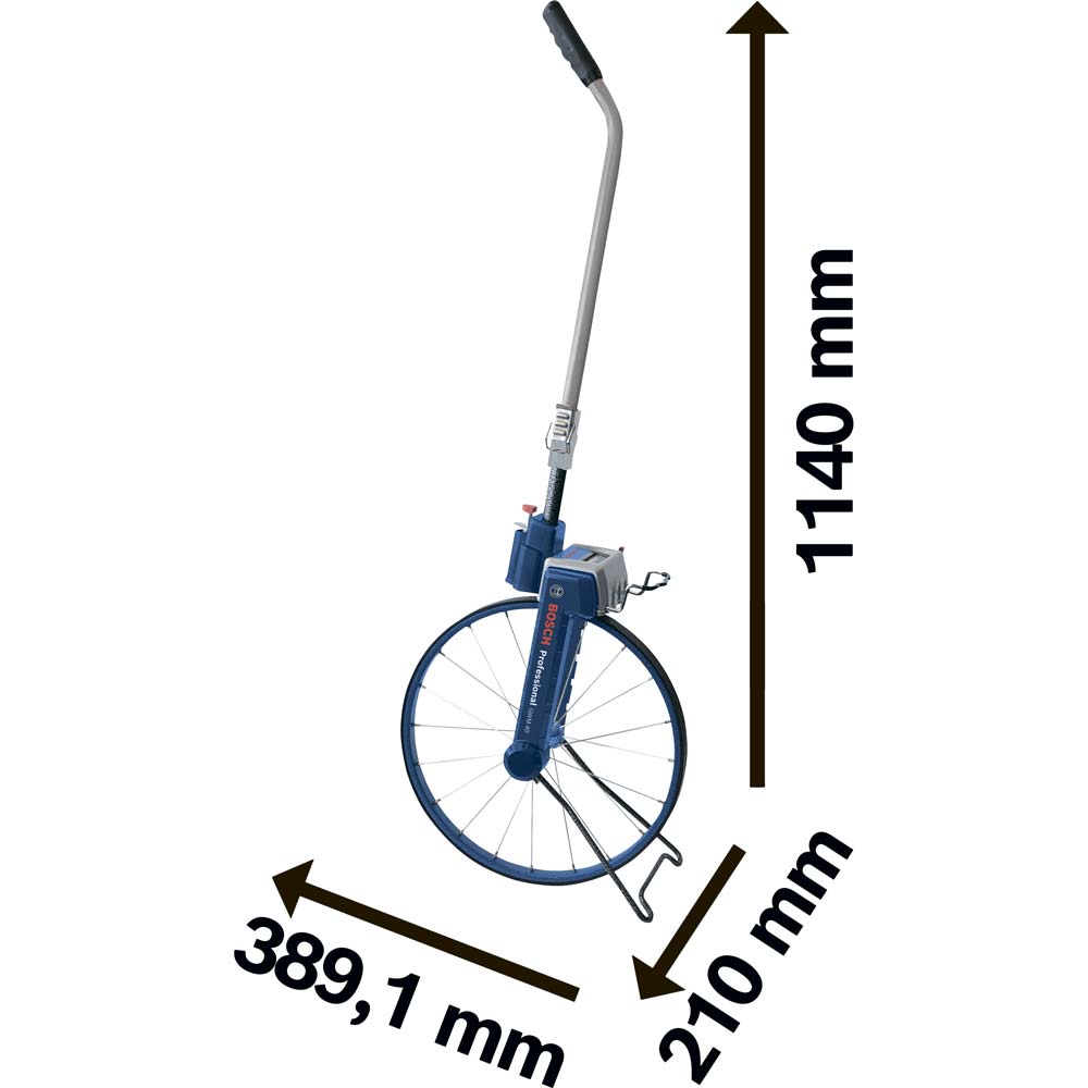 Курвіметр Bosch Professional GWM 40 (0.601.074.100) Додатково точність 50 мм/м; габарити 1140 x 210 x 389.1 мм